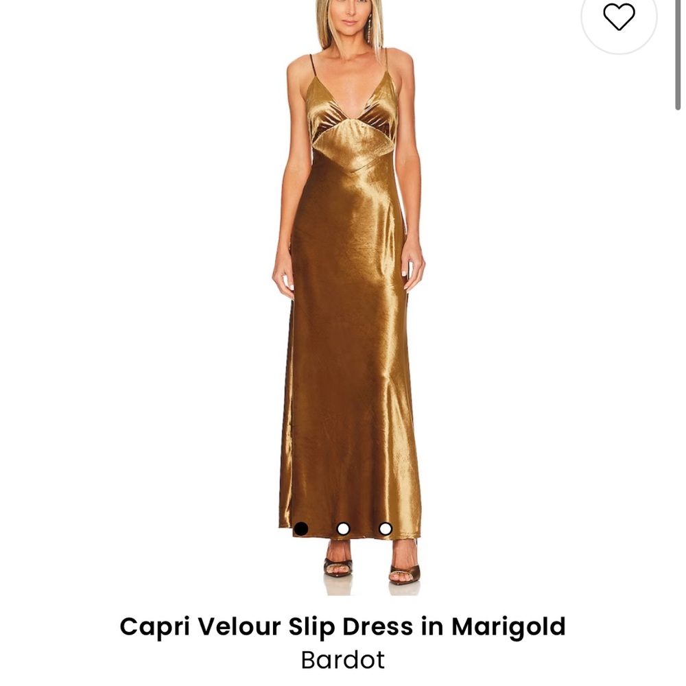 Bardot Capri Velour Slip Dress in Marigold